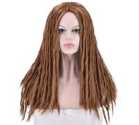 Parrucca nera riccia lunga da donna a due toni marrone scuro radicato con parrucche di parte medio dall'aspetto naturale resistente al calore sintetico for le donne cosplay party abbigliamento quotidi