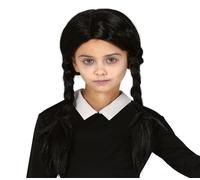 Parrucca con trecce mercoledi Addam horror cappelli neri per bambini carnevale