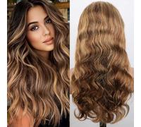 Parrucca Ombre Capelli Umani Evidenzia Onda Del Corpo Parrucche Anteriori Del Merletto Dei Capelli Umani Pre pizzicati 13x6 HD 180% Densità Parrucche per le Donne Parrucca Bionda Miele 5