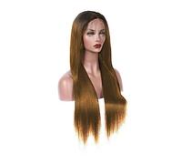 Parrucca Ombre Parrucca Di Capelli Sintetici Per Le Donne Parrucche In Fibra Anteriore In Pizzo Biondo Miele Parrucche Grigie Per L'Attaccatura Dei Capelli Naturali Per Le Donne (Onecolor 24 Pollici)