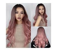 Parrucca Ombre Pink Partys Synthetic Ombre Parrucche Naturali Wave Wave Parrucche for capelli Parti medio Parrucca da 24 pollici Parrucca morbida resistente al calore resistente al calore parrucche lu