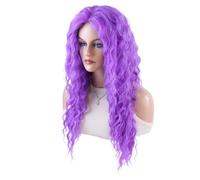 Parrucca ondulata lunga viola ombre for donna, parrucche ricce da 26 pollici sintetiche dall'aspetto naturale for l'uso quotidiano nelle feste Soffice e Naturale