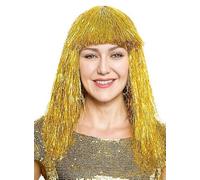 Parrucca orpelli - oro - capelli sintetici glitter per club, festival, carnevale e feste a tema