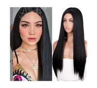 Parrucca Parrucca anteriore in pizzo Parrucca for capelli lunghi lisci Parrucche sintetiche for capelli in fibra resistente al calore Parrucche for feste for uomo (Colore : B, Dimensioni : 26in) Donne