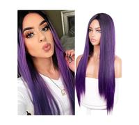 Parrucca Parrucca anteriore in pizzo Parrucca for capelli lunghi lisci Parrucche sintetiche for capelli in fibra resistente al calore Parrucche for feste for uomo (Colore : B, Dimensioni : 26in) Donne