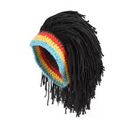 Parrucca Parrucca Berretto per capelli Berretto Cappello Giamaica Rasta Berretto fatto a mano Reggae Dreadlocks Radici africane sintetiche Parrucca Divertente Bob Marley