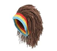 Parrucca Parrucca Berretto per capelli Berretto Cappello Giamaica Rasta Berretto fatto a mano Reggae Dreadlocks Radici africane sintetiche Parrucca Divertente Bob Marley