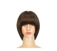 Parrucca Parrucca, capelli corti da donna con frangia, parrucca simulata naturale, capelli corti lisci alla moda Parrucche quotidiane(B)