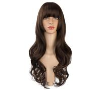 Parrucca Parrucca, capelli ricci lunghi ondulati da donna, copertura completa della testa alla moda, realistica e naturale, parrucca sintetica Parrucche quotidiane