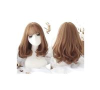 Parrucca Parrucca con frangia Parrucche corte e ricci, affascinanti parrucche ondulate naturali for donne Parrucche con frangia Estensioni for parrucche for capelli Parrucca for feste quotidiane Donne