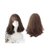 Parrucca Parrucca con frangia Parrucche corte ricce Parrucche ondulate naturali affascinanti for le donne Parrucche con frangia Estensioni delle parrucche for capelli Parrucche for feste for uomo Donn