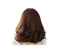 Parrucca Parrucca con frangia Parrucche ricce corte, affascinanti parrucche ondulate naturali for le donne Parrucche con frangia Estensioni della parrucca for capelli Parrucca for la festa quotidiana