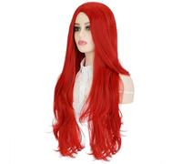 Parrucca Parrucca cosplay, capelli ricci lunghi ondulati rossi, capelli lunghi naturali alla moda, parrucca sintetica simulata Parrucche quotidiane