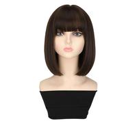 Parrucca Parrucca da donna alla moda con capelli corti a testa intera, signora, parrucca diritta, capelli corti, parrucca sintetica for feste quotidiane Parrucche quotidiane(A)