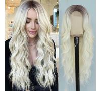 Parrucca Parrucca Da Donna Europea E Americana Con Capelli Ricci Lunghi E Ondulati Con Riga Centrale E Riga Centrale