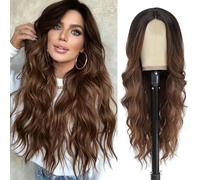Parrucca Parrucca Da Donna Europea E Americana Con Capelli Ricci Lunghi E Ondulati Con Riga Centrale E Riga Centrale