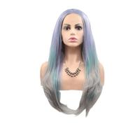 Parrucca Parrucca da donna Parrucca viola-grigio-blu Parrucca con gradiente ondulato micro-riccio adatta for l'uso quotidiano Parrucche da festa for uomo Donne