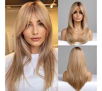Parrucca Parrucca Diritta, Parrucca Nera Lunga Parrucche Sintetiche A Strati Lunghi Parrucche A Capelli Lunghi Per Le Donne Con Parrucca Sintetica A Strati Lunghi Dritti Per