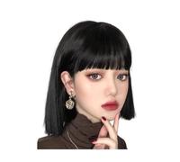 Parrucca Parrucca for capelli lisci corti, parrucca con frangia alla spalla, parrucca sintetica for cosplay quotidiana Donne