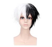 Parrucca Parrucca in bianco e nero Parrucca for cosplay maschile corta in bianco e nero for anime maschili Donne