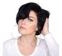 Parrucca, Parrucca Nera Taglio Corto da 14 Pollici con Frangia e per Capelli Parrucche Sintetiche Resistenti al Calore per Donne Nere per Feste Uso Quotidiano