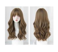 Parrucca Parrucca ondulata marrone da donna Parrucca ondulata lunga e riccia Parrucca in fibra sintetica resistente al calore dall'aspetto naturale adatta for l'uso quotidiano nelle feste Parrucche