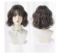 Parrucca Parrucca Ondulata Marrone, Parrucca Capelli Corti Lisci, Parrucca Resistente Al Calore, Adatta for Festival Musicali, Feste A Tema, Matrimoni, Concerti, Appuntamenti Parrucche