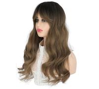 Parrucca Parrucca, parrucca a testa piena naturale sfumata, capelli artificiali ricci lunghi, parrucca sintetica alla moda Parrucche quotidiane