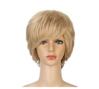 Parrucca Parrucca Parrucca riccia corta dorata realistica alla moda, copertura completa dei capelli in fibra chimica ad alta temperatura Parrucche quotidiane