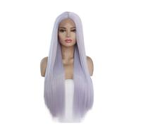 Parrucca Parrucca per cosplay a testa piena da donna con capelli sintetici lunghi e lisci blu grigio con cappuccio per parrucca Parrucche da donna (Color : A, Size : 24in)