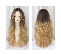 Parrucca Parrucca riccia lunga ondulata, parrucca lunga bionda sfumata, parrucca naturale for le donne, adatta for feste e appuntamenti quotidiani Parrucche