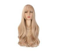 Parrucca Parrucca sintetica ondulata da donna Parrucca ondulata lunga con frangia for appuntamenti di matrimonio tutti i giorni Donne (Color : A)
