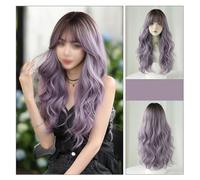 Parrucca Parrucca viola sfumata, parrucca lunga ondulata, parrucca resistente al calore, adatta for festival musicali, feste a tema, matrimoni, concerti, appuntamenti Parrucche quotidiane