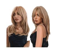 Parrucca Parrucche A Strati Di Media Lunghezza Parrucca A Strati Parrucca Sintetica Evidenzia Parrucche Per Donne Bianche Parrucche da donna (Color : A, Size : As shown)