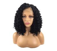 Parrucca Parrucche afro corte ricce for donne nere Parrucche sintetiche afro-americane con onda profonda for feste da uomo Donne