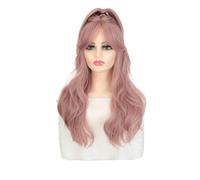 Parrucca Parrucche Capelli lunghi da donna Capelli lunghi ondulati alla moda Capelli ricci naturali Parrucche sintetiche alla moda con capelli lunghi simulati naturali Parrucche quotidiane(B)