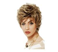 Parrucca Parrucche Corte Castane Con Frangia, Parrucche Bionde Ombre Castane Parrucche Sintetiche Per Capelli Ricci Ondulati Parrucche da donna