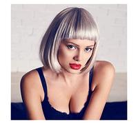 Parrucca Parrucche Corte E Corte Grigie , Donne Con Frangia Parrucca Di Ricambio Per Capelli Dall'aspetto Naturale Parrucca Ondulata Pastello Parrucche da donna