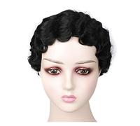 Parrucca Parrucche Corte Per Donne Nere ， Parrucche Sintetiche Per Capelli Ricci Neri Parrucche Per Feste Naturali Alla Moda Parrucche da donna