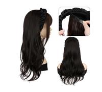 Parrucca Parrucche da donna, capelli ricci lunghi ondulati, fascia staccabile traspirante, parrucca di simulazione, parrucca sintetica ad alta temperatura Parrucche quotidiane(A)