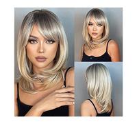 Parrucca Parrucche da onda del corpo sciolte di spalla for capelli sintetici con colpi parrucche naturali giornaliere for le in fibra sintetica resistenti al calore morbido Parrucche