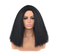 Parrucca Parrucche diritte for donne nere Parrucca riccia afro bomba nera con frangia Parrucche for capelli in fibra sintetica for uomo Donne
