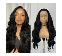 Parrucca Parrucche for capelli umani Parrucche nere ondulate for il corpo lungo con brasiliano for le donne nere Uso quotidiano for feste Capelli ricci finti(14x4Density 180%,24inch)