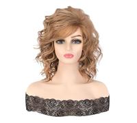 Parrucca Parrucche for donne con capelli corti e ricci, parrucche di simulazione alla moda, realistiche e naturali, parrucche sintetiche ad alta temperatura Parrucche quotidiane