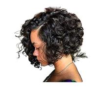 Parrucca Parrucche nere corte e ricce for capelli umani Parrucche tagliate for donne nere Parrucche corte for capelli umani Parrucche naturali alla moda Parrucche for feste for uomo Donne