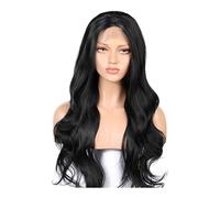 Parrucca Parrucche nere for donna Parrucche lunghe ondulate parte centrale Parrucche piene Parrucca sintetica for cosplay di Halloween Parrucche for feste for uomo Donne