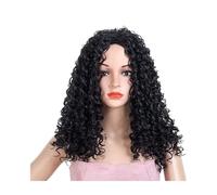 Parrucca Parrucche ondulate for capelli ricci alla moda for le donne Parrucche ricce naturali da 20 pollici Materiale in filo ad alta temperatura for parrucche for feste cosplay quotidiane Donne (Col