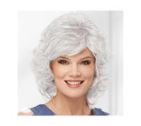 Parrucca Parrucche per capelli sintetici da donna Ricci corti con frangia Lunghezza delle spalle Parrucca marrone bionda grigia bianca
