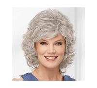 Parrucca Parrucche per capelli sintetici da donna Ricci corti con frangia Lunghezza delle spalle Parrucca marrone bionda grigia bianca
