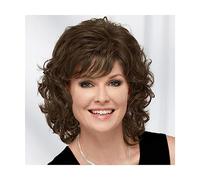 Parrucca Parrucche per capelli sintetici da donna Ricci corti con frangia Lunghezza delle spalle Parrucca marrone bionda grigia bianca